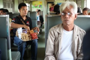 Food being served on the train